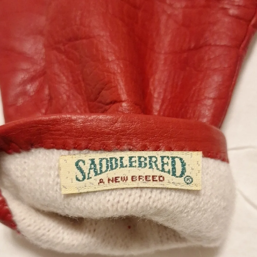 Saddlebred Red Leather Gloves